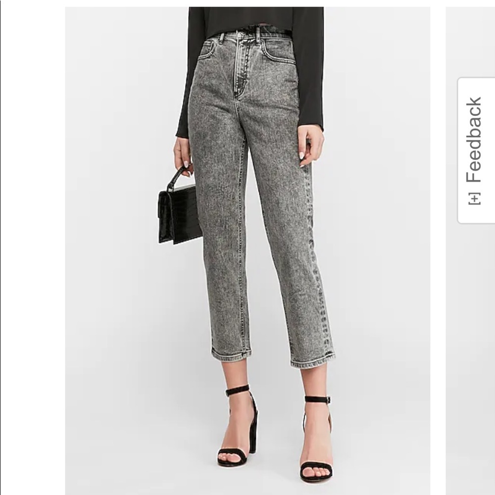 Super high waisted express mom jeans black acid wash